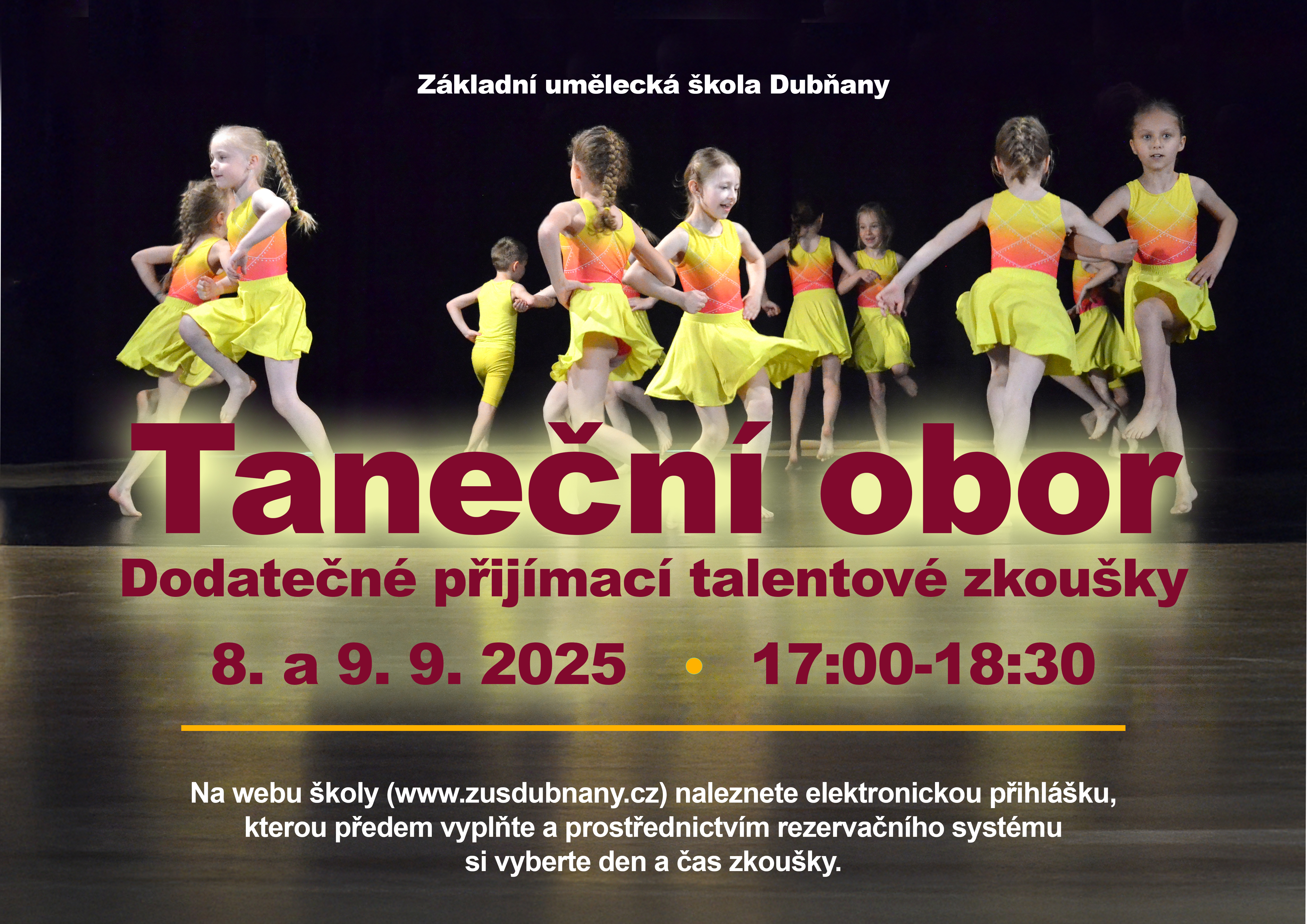 Taneční obor - dodatečné přijímací talentové zkoušky